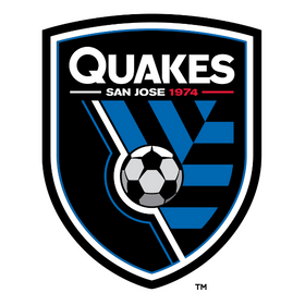 San Jose Earthquakes logo featuring soccer ball and blue black color scheme for San Jose Earthquakes jerseys collection
