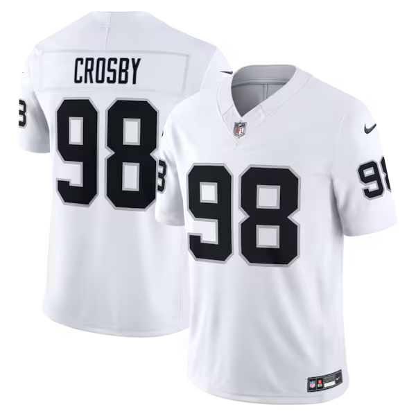 Maxx Crosby Las Vegas Raiders Nike Vapor F.U.S.E. Stitched Limited Jersey - White