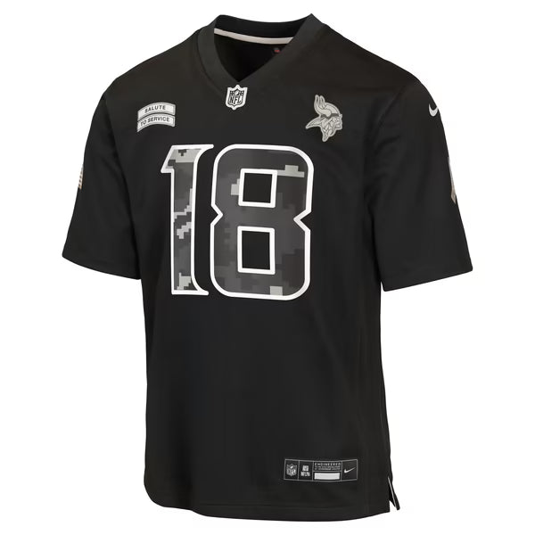 Justin Jefferson Minnesota Vikings Nike Youth 2026 Salute to Service Game Jersey - Black