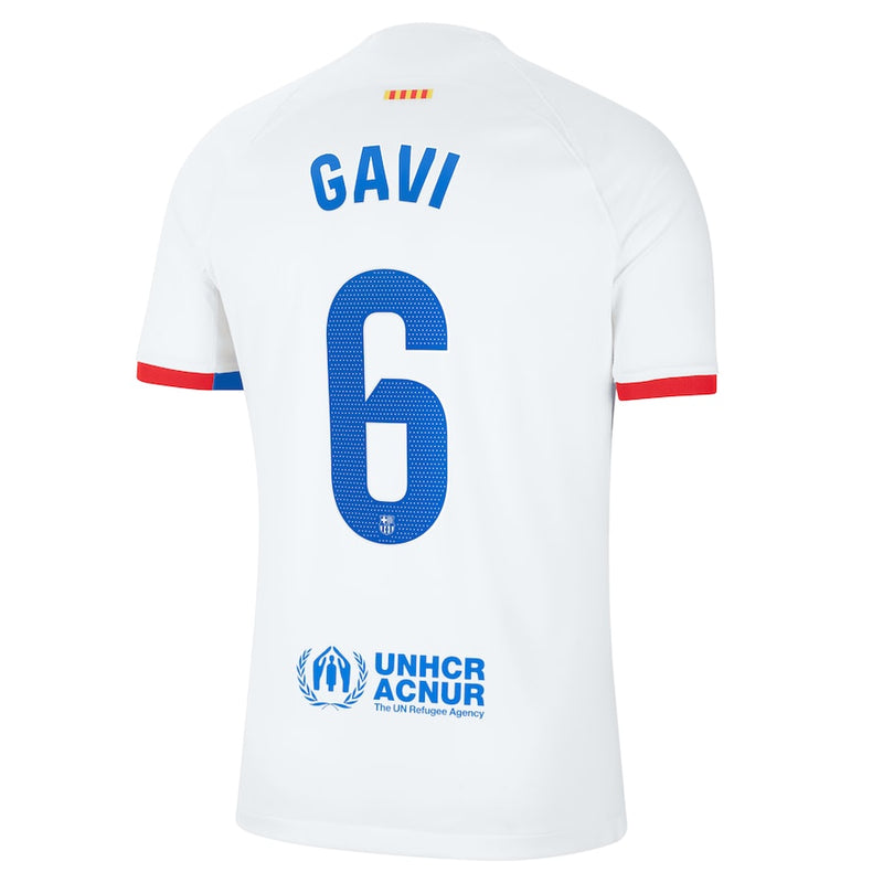 Gavi Barcelona Nike 2023/24 Away Stadium Player Jersey - White