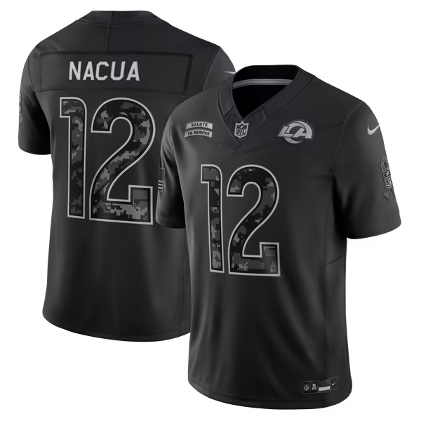 Puka Nacua Los Angeles Rams Nike 2026 Salute to Service Stitched Limited Jersey - Black