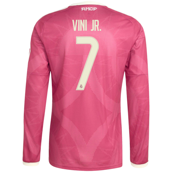 Vini Jr. Real Madrid adidas 2026/27 Third Replica Long Sleeve Jersey - Pink