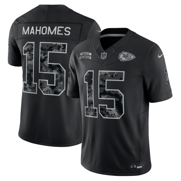 Patrick Mahomes Kansas City Chiefs Nike 2026 Salute to Service Stitched Limited Jersey - Black