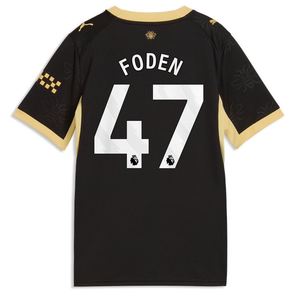 Phil Foden Manchester City Puma Youth 2026/27 Away Replica Jersey - Black