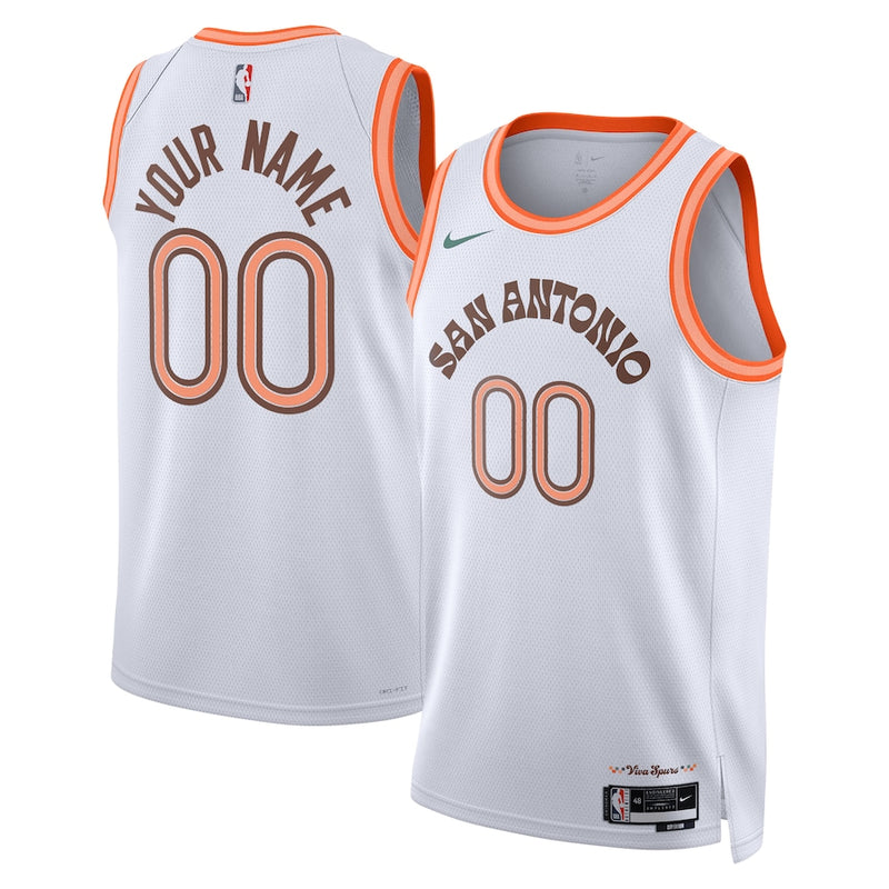 San Antonio Spurs Nike Unisex 2023/24 Custom Swingman Jersey - White - City Edition