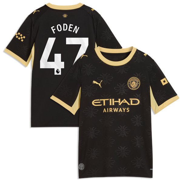 Phil Foden Manchester City Puma Youth 2026/27 Away Replica Jersey - Black