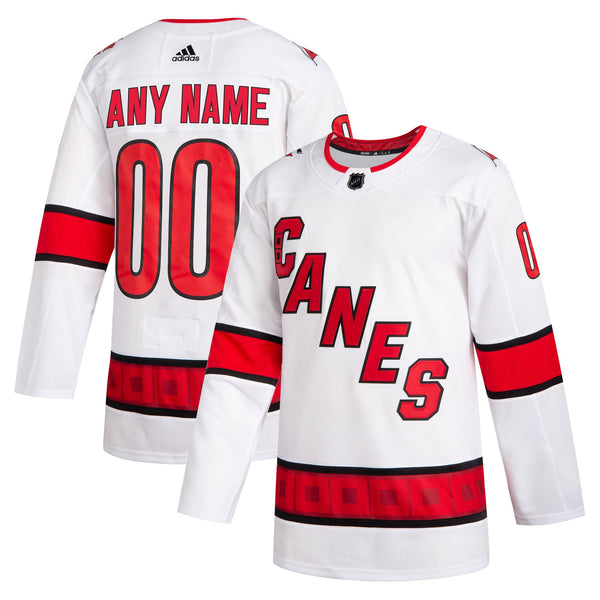 Carolina Hurricanes adidas 2020/21 Away Custom Jersey - White