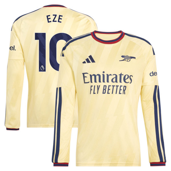 Eberechi Eze Arsenal adidas 2026/27 Third Replica Long Sleeve Jersey - Yellow