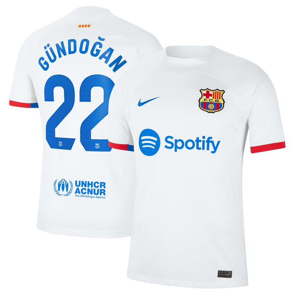 Ilkay Gündogan Barcelona Nike 2023/24 Away Stadium Player Jersey - White