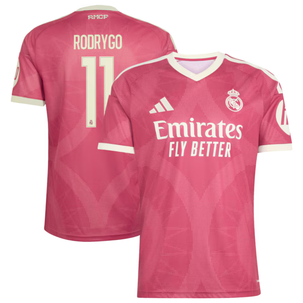 Rodrygo Real Madrid adidas 2026/27 Third Replica Jersey - Pink