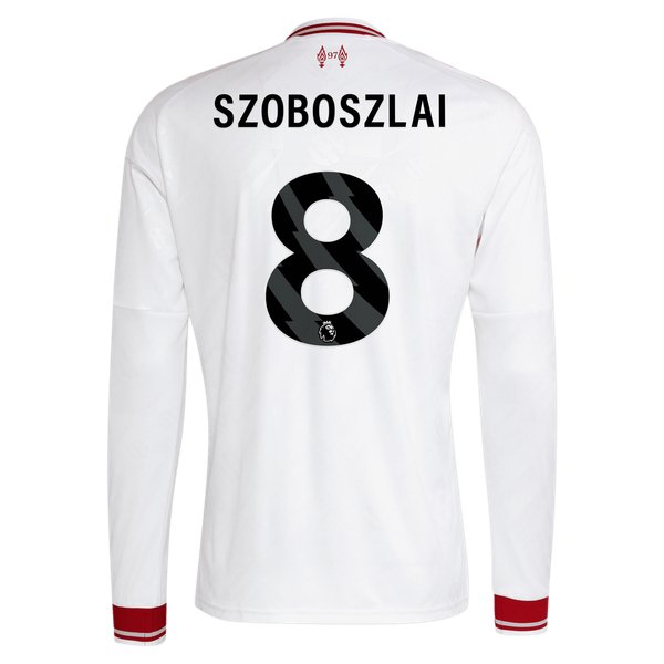 Dominik Szoboszlai Liverpool adidas 2026/27 Away Replica Long Sleeve Jersey - White