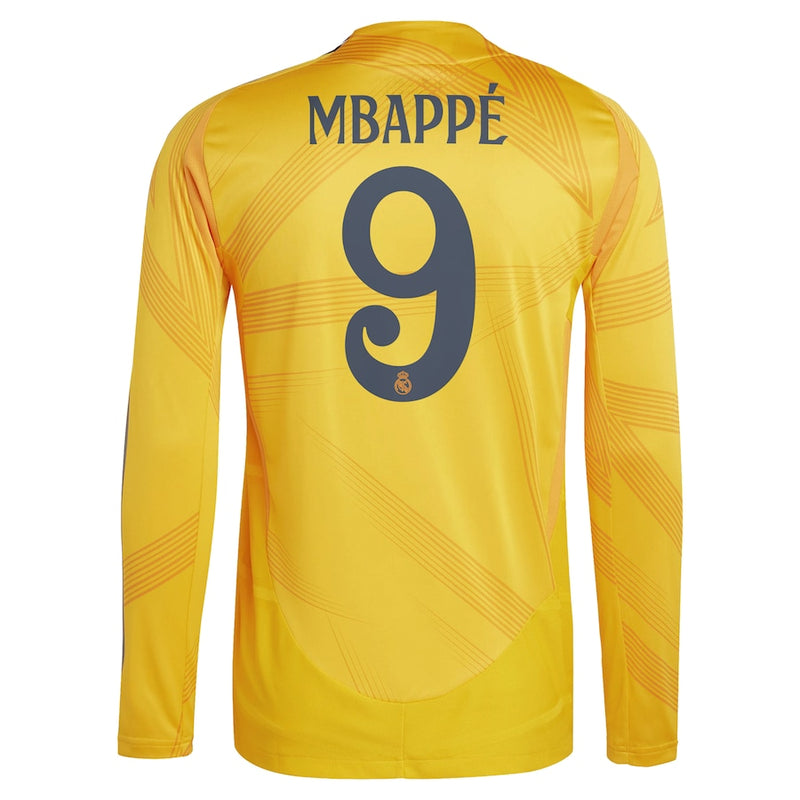 Kylian Mbappé Real Madrid adidas 2024/25 Away Long Sleeve Player Jersey - Orange