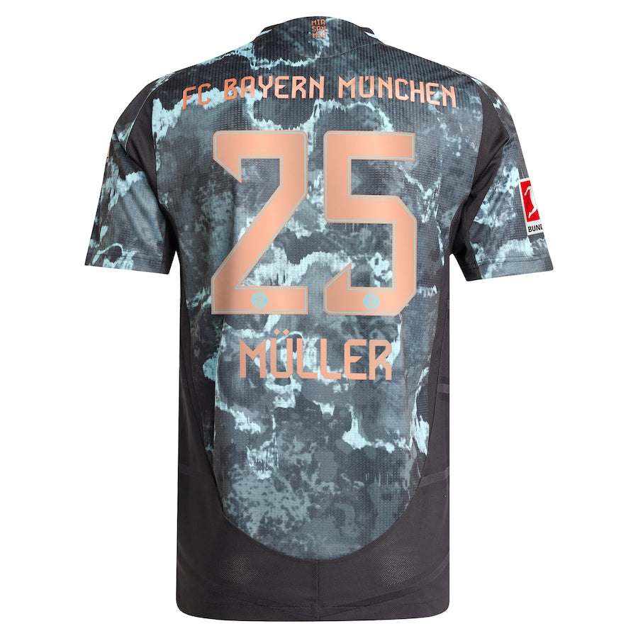 Thomas Müller Bayern Munich adidas 2024/25 Away Player Jersey - Black - Jersey Teams World