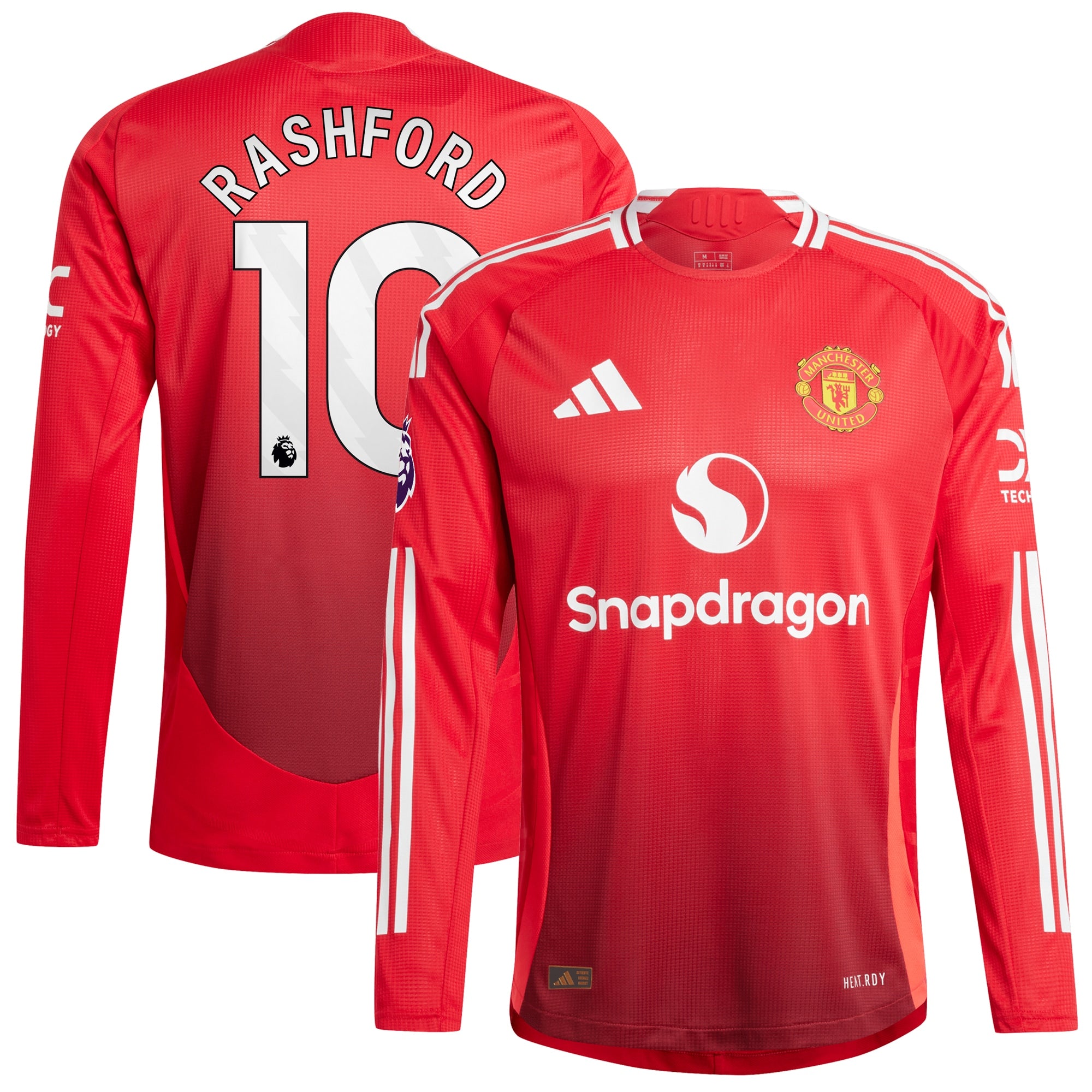 Marcus Rashford Manchester United 2024/25 Home Long Sleeve Player Jersey - Red