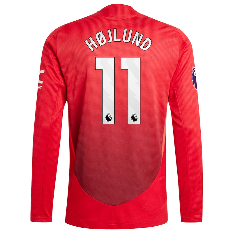 Rasmus Højlund Manchester United 2024/25 Home Long Sleeve Player Jersey - Red