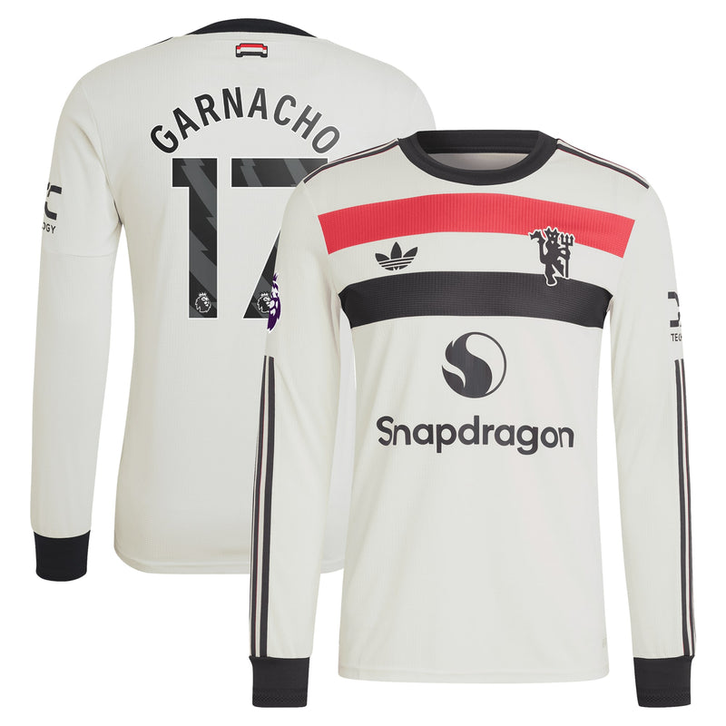 Alejandro Garnacho Manchester United adidas 2024/25 Third Long Sleeve Jersey - Cream