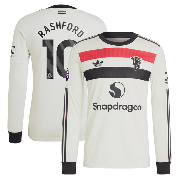 Marcus Rashford Manchester United adidas 2024/25 Third Long Sleeve Jersey - Cream