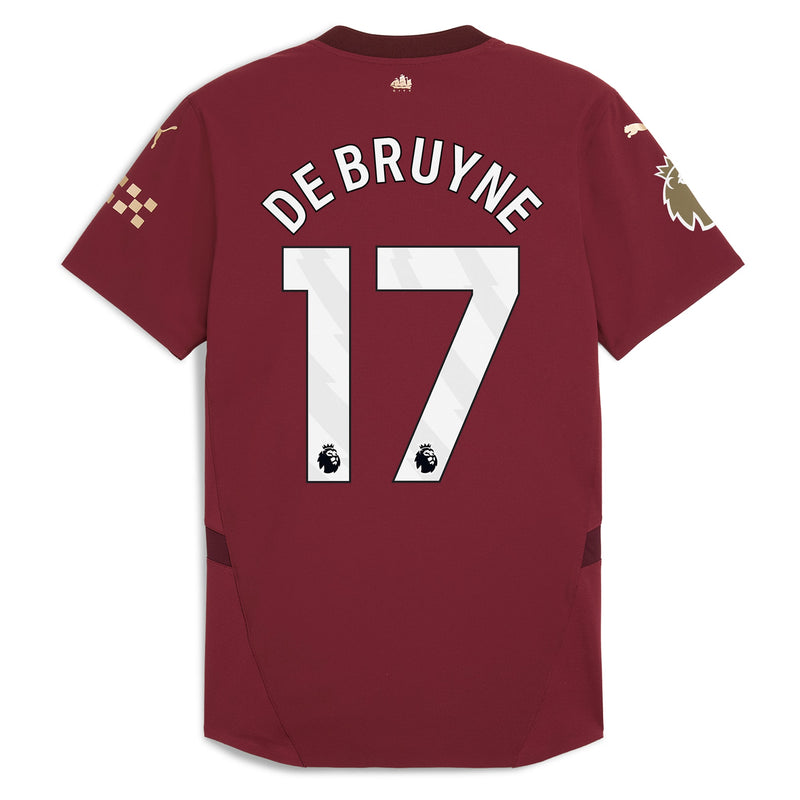 Kevin De Bruyne Manchester City Puma 2024/25 Third Player Jersey - Burgundy