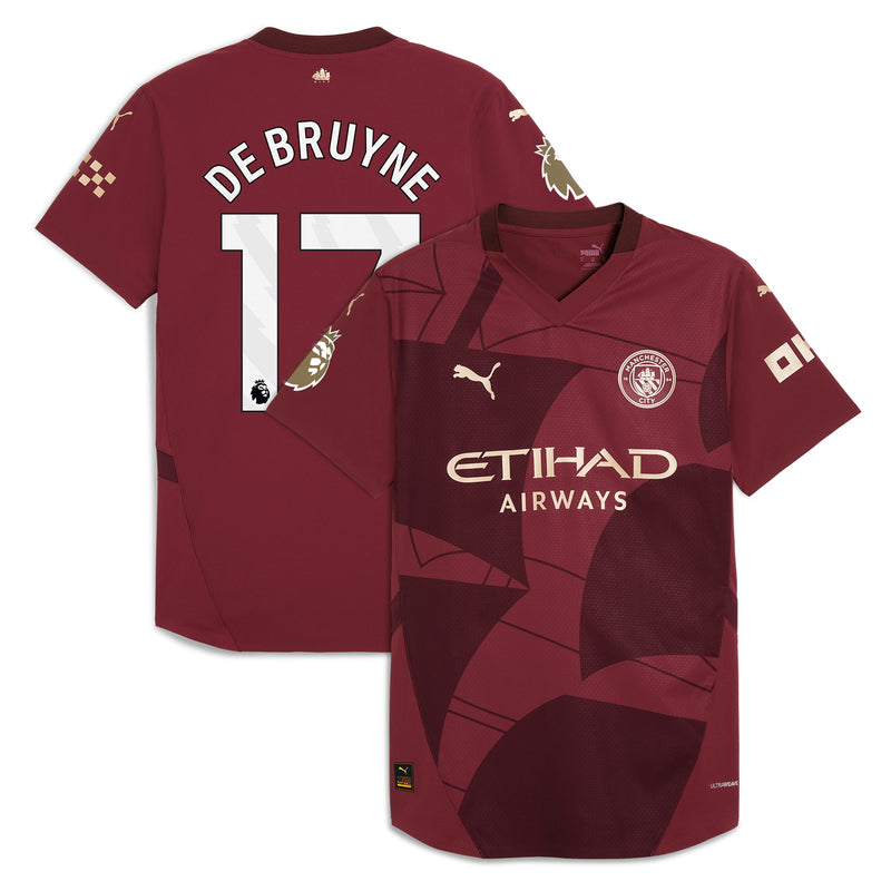 Kevin De Bruyne Manchester City Puma 2024/25 Third Player Jersey - Burgundy