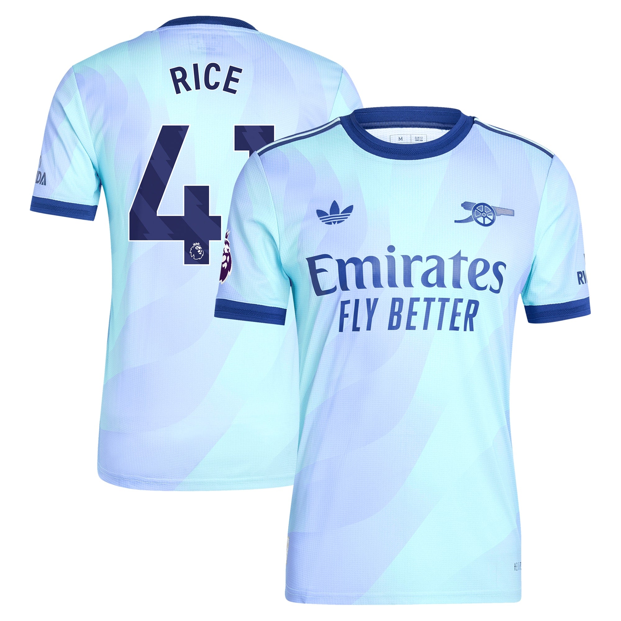 Declan Rice Arsenal adidas 2024/25 Third Player Jersey - Aqua