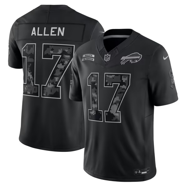 Josh Allen Buffalo Bills Nike 2026 Salute to Service Stitched Limited Jersey - Black