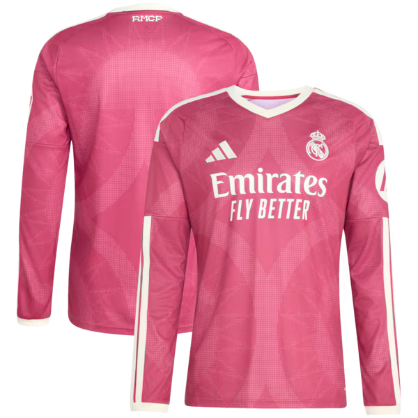 Real Madrid adidas 2026/27 Third Replica Long Sleeve Jersey - Pink