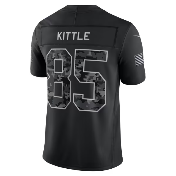 George Kittle San Francisco 49ers Nike 2026 Salute to Service Stitched Limited Jersey - Black