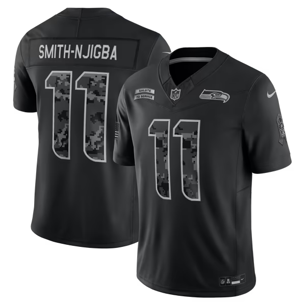 Jaxon Smith-Njigba Seattle Seahawks Nike 2026 Salute to Service Stitched Limited Jersey - Black