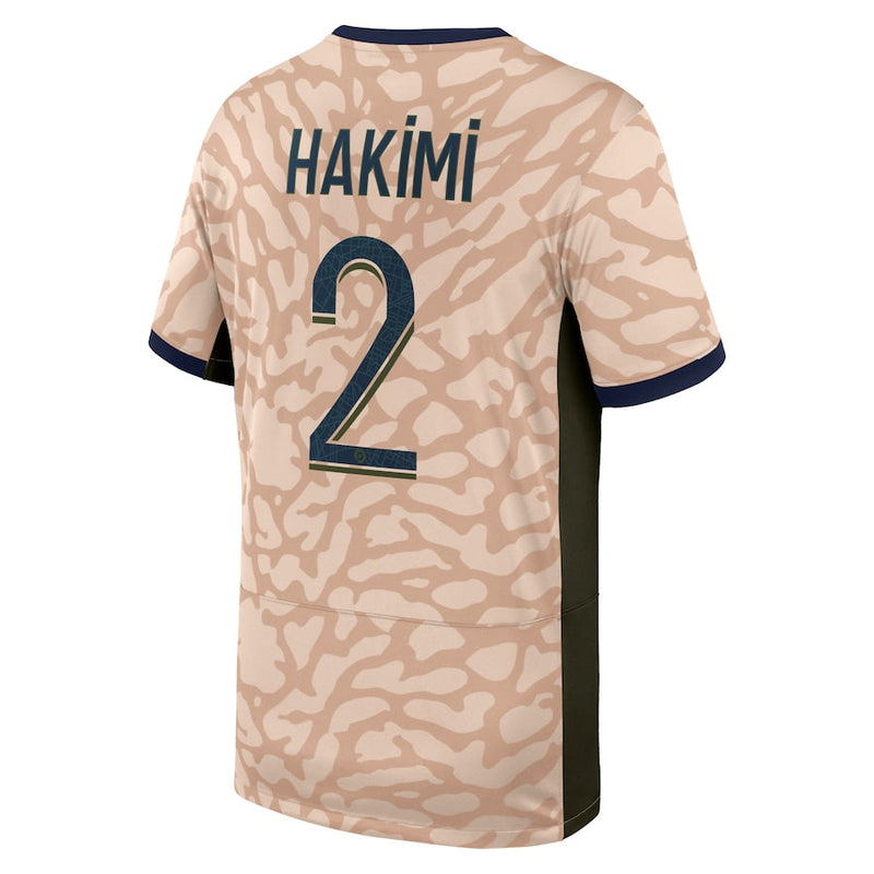 Achraf Hakimi Paris Saint-Germain Jordan 2023/24 Fourth Stadium  Player Jersey – Tan