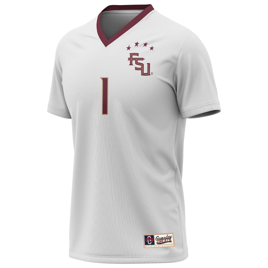 Florida State Seminoles GameDay Greats 2023 NCAA Soccer National Champions Four-Star Fashion Jersey – White