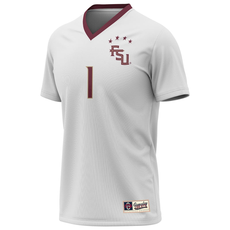 Florida State Seminoles GameDay Greats 2023 NCAA Soccer National Champions Four-Star Fashion Jersey – White