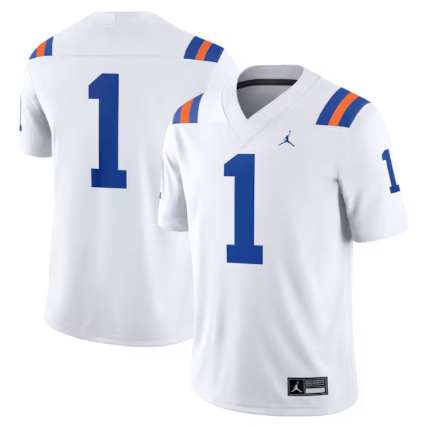 #1 Florida Gators Jordan Brand Alternate Game Football Jersey - White