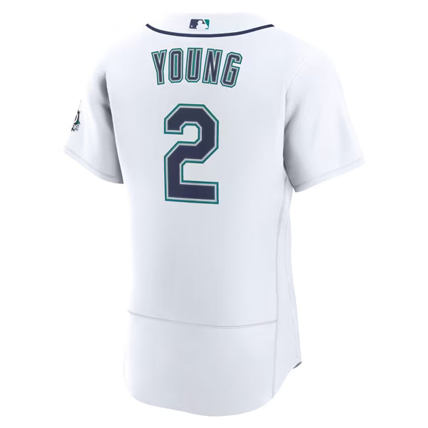 Cole Young Seattle Mariners Nike Home 50th Season Authentic Jersey - White