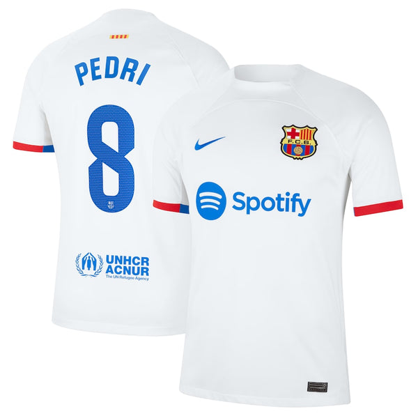 Pedri Barcelona Nike 2023/24 Away Jersey - White