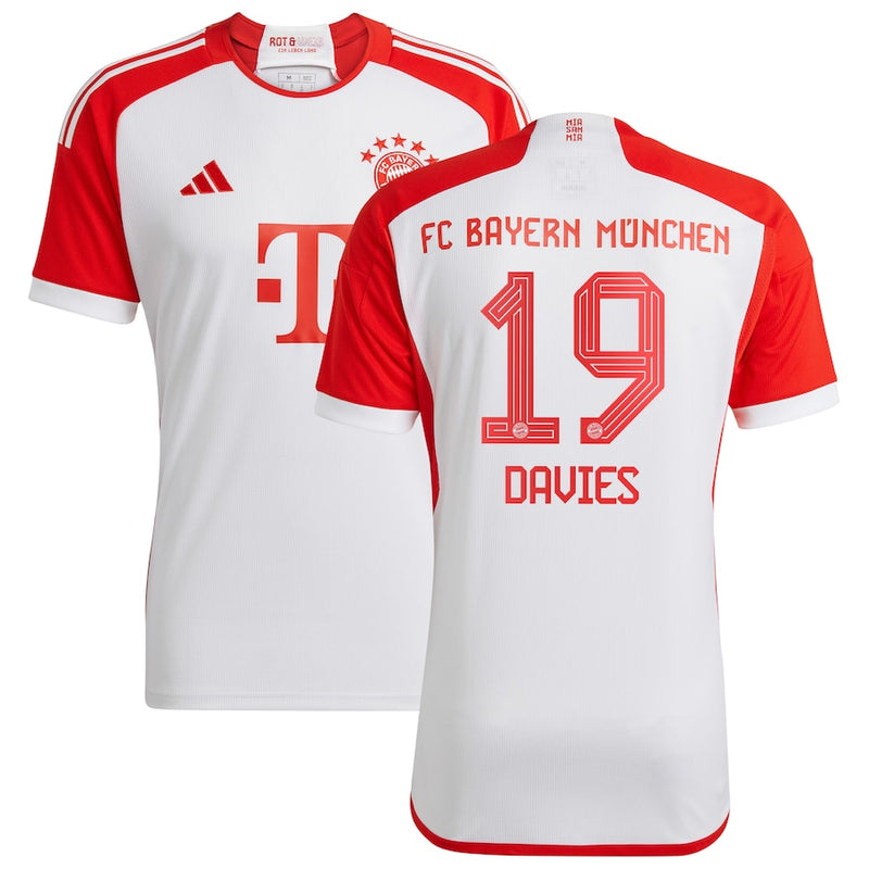 Alphonso Davies Bayern Munich adidas 2023/24 Home Jersey - White