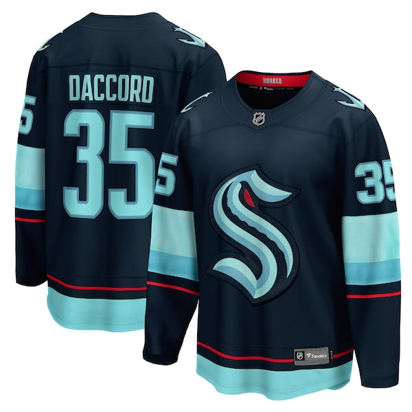 Joey Daccord Seattle Kraken Fanatics Home Breakaway Player Jersey - Deep Sea Blue