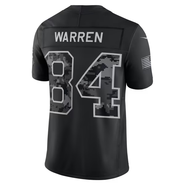 Tyler Warren Indianapolis Colts Nike 2026 Salute to Service Stitched Limited Jersey - Black
