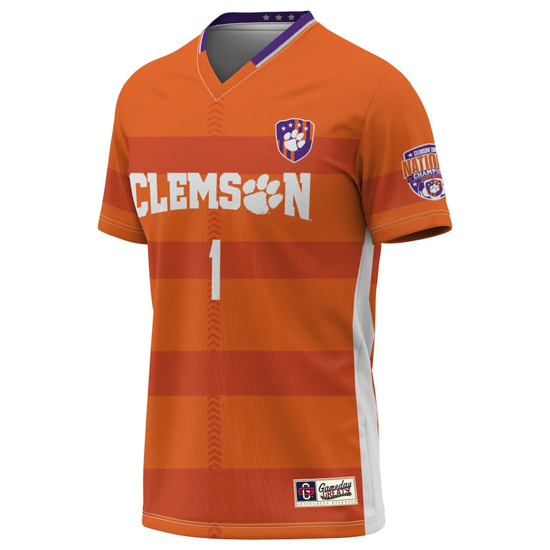 #1 Clemson Tigers GameDay Greats Unisex 2023 NCAA Soccer National Champions Four-Star Lightweight Fashion Jersey - Orange