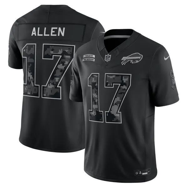 Josh Allen Buffalo Bills Nike 2026 Salute to Service Stitched Limited Jersey - Black