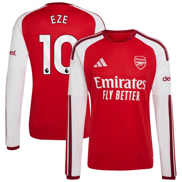 Eberechi Eze Arsenal adidas 2026/27 Home Replica Long Sleeve Jersey - Red