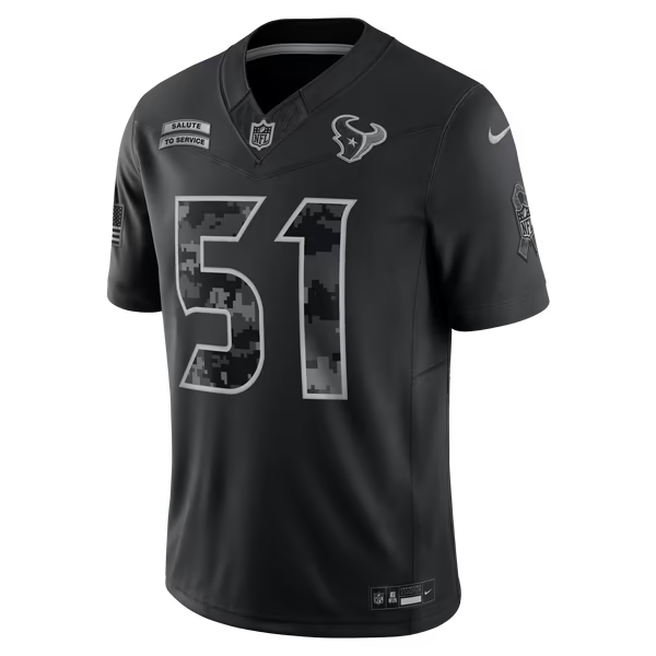 Will Anderson Jr. Houston Texans Nike 2026 Salute to Service Stitched Limited Jersey - Black