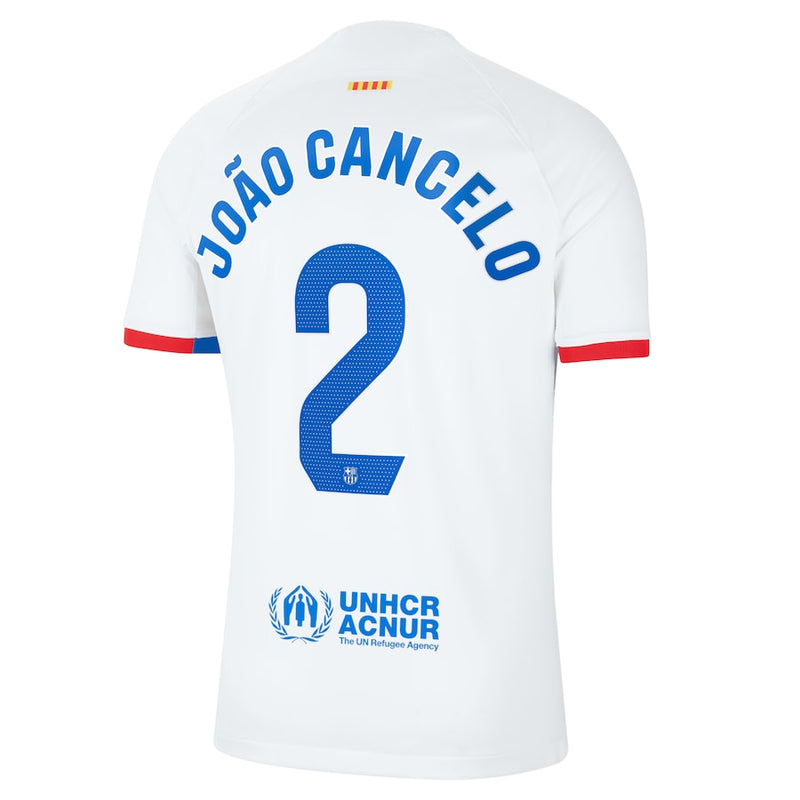 Joao Cancelo Barcelona Nike 2023/24 Away Stadium  Player Jersey - White