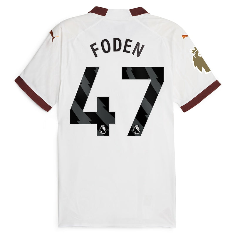 Phil Foden Manchester City Puma 2023/24 Away Player Jersey - White