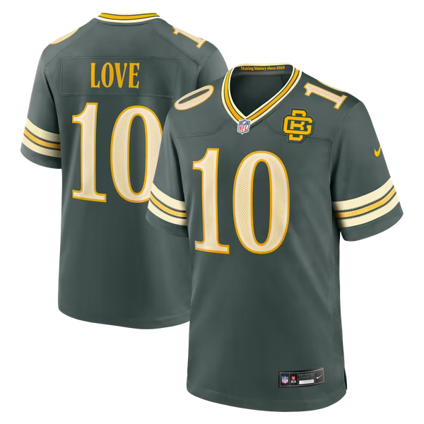 Jordan Love Green Bay Packers Nike 2026 Rivalries Collection Game Jersey - Green
