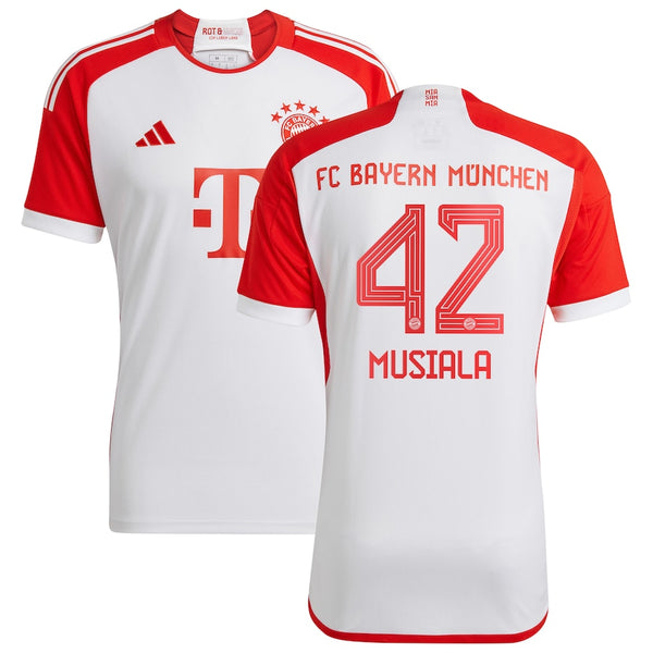 Jamal Musiala Bayern Munich adidas 2023/24 Home Jersey - White