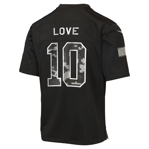 Jordan Love Green Bay Packers Nike Youth 2026 Salute to Service Game Jersey - Black