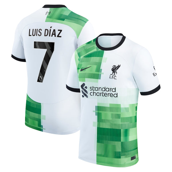 Luis Diaz Liverpool Nike 2023/24 Away Player Jersey - White