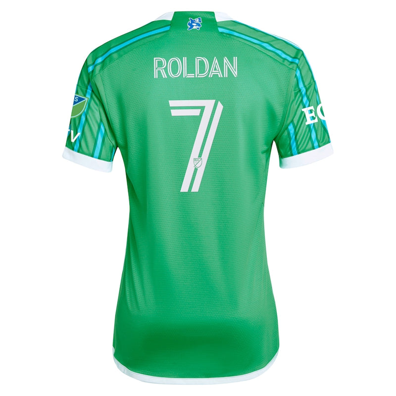 Cristian Roldan Seattle Sounders FC adidas 2024 The Anniversary Kit Authentic Player Jersey – Green