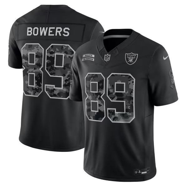 Brock Bowers Las Vegas Raiders Nike 2026 Salute to Service Stitched Limited Jersey - Black