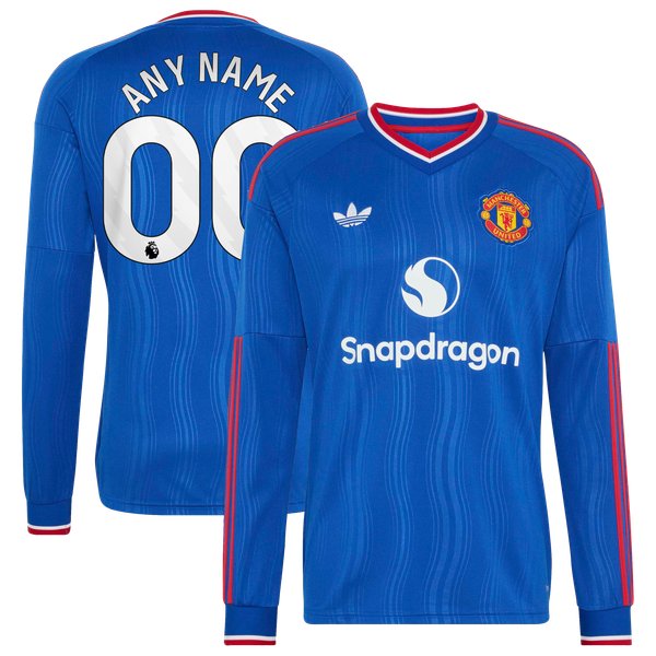 Manchester United adidas 2026/27 Away Replica Custom Long Sleeve Jersey - Royal
